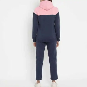 Ensemble de survêtement à capuche court pour femme, manches longues, couleur unie, cordon de serrage, tenue décontractée, hiver, 100% coton, polaire respirant - Product Image 3