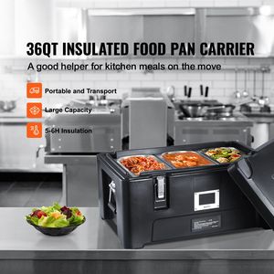 Contenitore Termico Impilabile da 36Qt per Alimenti, Scatola Calda per Catering con 3 Vaschette in Acciaio Inossidabile, Caricamento dall'Alto, in LLDPE, Scaldavivande in Plastica - Product Image 2