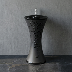 Modern Luxurious European Design Pedestal Wash Basin Set Vistaar Ceramic Sanitary Ware Water Mixers - Product Image 3