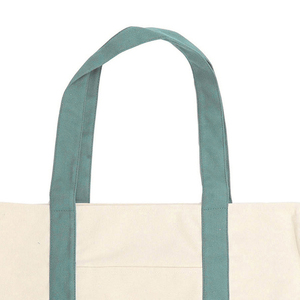 Canvas Material For <b>Shopping</b> <b>Bag</b> Pocket And Plain Durable Reusable Promotional Handbag <b>Zipper</b> Closure - Product Image 4