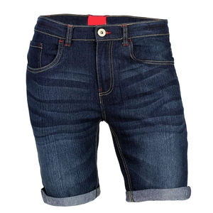 High Quality Canvas Denim Shorts Fashion High Waist Blue <b>Jeans</b> Casual Pants Elastic Waist <b>Drawstring</b> <b>Men</b> Denim Quick Dry Custom - Product Image 1