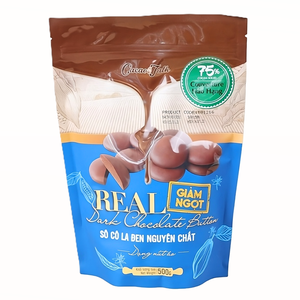 Chocolate Negro Puro Vietnamita de Primera Calidad, 75% Cacao, en Botón, 1KG, HALAL, OEM/ODM, para Panadería, Galletas, Venta al por Mayor, Envío Global - Product Image 1