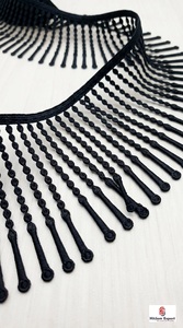 Fabricante de Flecos de Algodón Negro, Proveedor de Borde Decorativo con Borlas, Accesorios de Ropa, Personalización OEM ODM - Product Image 2