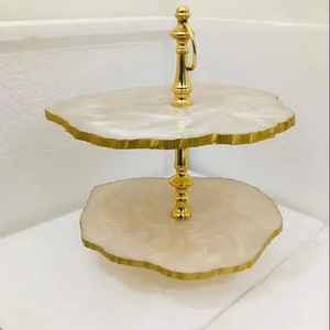 Support à dessert réutilisable de haute qualité, écologique, non toxique, résistant à la chaleur, en résine, pour la présentation de gâteaux et de pâtisseries, design artisanal, pour boulangerie - Product Image 2