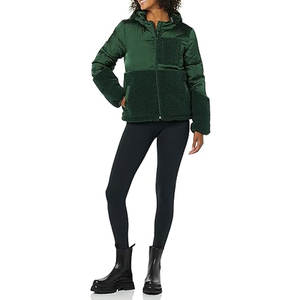 Chaqueta acolchada de forro polar Sherpa con cremallera completa para mujer, cálida y cómoda, abrigo de invierno aislado, ropa exterior informal para clima frío - Product Image 3