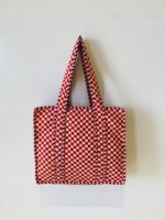 Sac fourre-tout mini matelassé à fermeture éclair en coton pur 100 % imprimé à la main style indien vintage pour femme – Collection Printemps/Été/Hiver – Vente en gros
