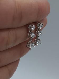 Elegantes Pendientes de Diamantes de Corte Brillante Cultivados en Laboratorio de 1.20 Ct, Oro de 14K, Tres Piedras, 3 Puntas, Joyería Fina, Regalo para Fiesta - Product Image 6