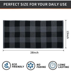 Asciugamani da Cucina in Cotone 100% a Nido d'Ape, Super Morbidi e Assorbenti, Motivo a Quadri Buffalo, 33 x 71 cm per Asciugare i Piatti - Product Image 3