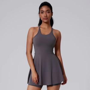 Jupe plissée personnalisée pour femme, taille haute, 2 en 1, sportive, pour la course à pied, le tennis, le paddle, le golf, le pickleball, avec poche - Product Image 6