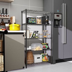 Scaffale Organizzatore in Acciaio a 5 Ripiani, Capacità 1250 Libbre, Unità di Stoccaggio per Casa, Cucina, Ufficio - Product Image 3