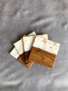 NEHA ENTERPRISES Elegant Wooden <b>Marble</b> <b>Coaster</b> Set Natural Stone Beverage <b>Coasters</b> for Hotel Restaurant Use - Product Image 4