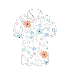 Men's <b>White</b> Floral Print <b>Polo</b> Shirt Short Sleeve Casual Summer Fashion Shirt - Product Image 4