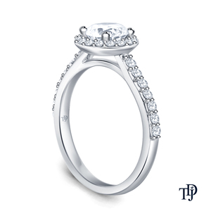 Bague de fiançailles en or 10 carats avec magnifique halo de diamants de laboratoire, pierre centrale ronde et diamants d'appoint, bijoux OEM - Product Image 2