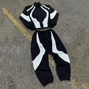 Women's Two-Piece Reversible Athletic <b>Tracksuit</b> Set High-Stretch 100% Cotton Hip-Hop Activewear Eco-Friendly Breathable Winter - Product Image 1