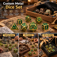 Dés en métal polyédriques de luxe pour D&D, en alliage de zinc émaillé, pour jeux de rôle sur table