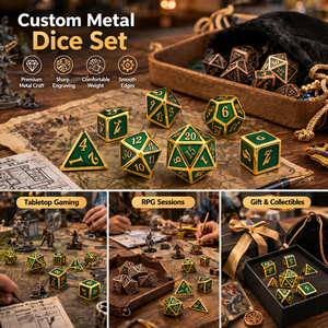 Luxury Polyhedral DND Metal Dice with Zinc Alloy Enamel for Tabletop RPG Roleplaying Games - Product Image 4