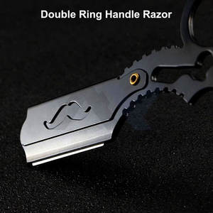 Rasoir droit professionnel de qualité supérieure pour barbier, double anneau, en acier inoxydable, pour hommes - Product Image 2