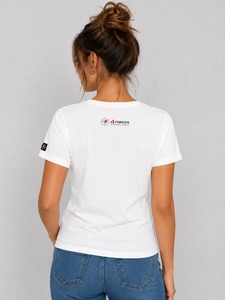 เสื้อยืดผู้หญิงคุณภาพสูง ระบายอากาศได้ดี เหมาะสำหรับใส่ทุกวัน แฟชั่นทันสมัย พร้อมบริการ OEM รับผลิตเสื้อแบรนด์ของคุณเอง สนับสนุนโดยผู้ผลิต - Product Image 4