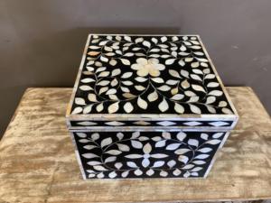 Handcrafted Mother of Pearl & <b>Abalone</b> <b>Shell</b> Marble Inlay Keepsake Box Natural MOP Finish for Jewelry Ornament or Gift Storage - Product Image 2