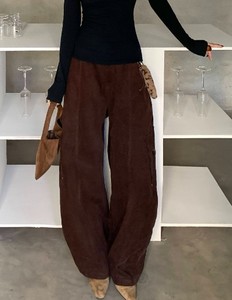 Retro <b>Canvas</b> <b>Large</b> Pocket Cargo Curved Pants Regular Fit Casual Autumn Banana Pants High Waist 100% Cotton Solid Plush Accessory - Product Image 3