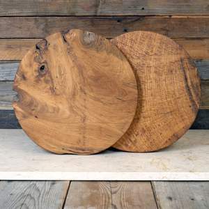 Assiette à steak et à pizza en bois d'acacia de qualité supérieure |   Assiette ronde en bois robuste - Product Image 5