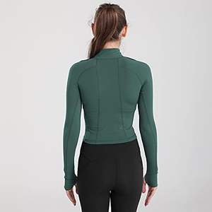 Vestes de sport pour femmes, coupe ajustée, à capuche, manches longues, pour la gym, le fitness et le yoga, avec trous pour les pouces - Product Image 4