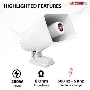 Haut-parleur de sonorisation 8 pouces 250W, 5 cœurs, 8 ohms, résistant aux intempéries, utilisation intérieure et extérieure - Product Image 3