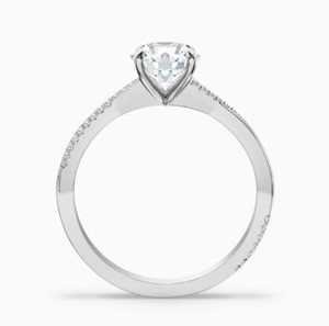 Round Cut Moissanite <b>Ring</b> 925 Sterling Silver White Gold Plated Engagement <b>Ring</b> Minimalist <b>Dainty</b> Promise <b>Ring</b> Wedding Jewelry - Product Image 3
