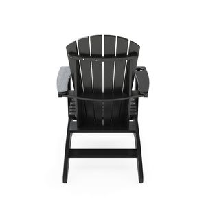 Sedia Adirondack Nera Robusta in HDPE Poly Lumber per Giardino, Patio e Relax a Bordo Piscina - Product Image 4