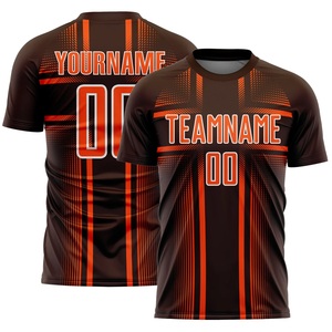 ชุดเสื้อฟุตบอลแบบซับลิเมชั่นสีน้ำตาลส้มลายทาง ระบายเหงื่อได้ดี สำหรับผู้ใหญ่ แบบยูนิเซ็กซ์ คอกลม แขนสั้น - Product Image 2