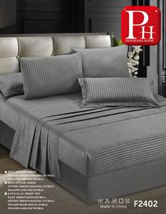 Ensemble de draps rayés en satin Panorama Home F2407 – Vente en gros - Product Image 6