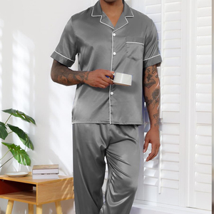 Ensemble de pyjama décontracté en satin pour homme, design de luxe, best-seller, vêtements de nuit pour homme, en vente - Product Image 5