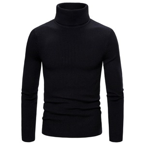 Men's Turtleneck <b>Sweater</b> with Igh Elastic Base Shirt and Long Sleeve Knitwear - Product Image 5
