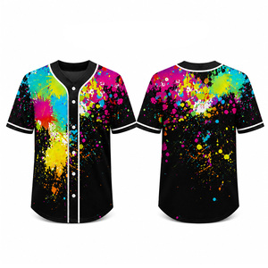 เสื้อเบสบอลแบบยูนิเซ็กซ์ คอวี แขนสั้น พิมพ์ลายแบบซับลิเมชั่น ระบายเหงื่อได้ดี ผ้าตาข่าย ระบายอากาศได้ดี ทรงพอดีตัวสำหรับผู้ใหญ่ - Product Image 3