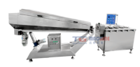 Nouvelle ligne de production de bonbons durs entièrement automatique avec pré-mélangeur-cuiseur intégré, capacité de 200 kg/h, contrôle PLC
