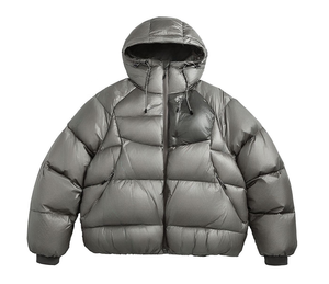 Veste d'hiver matelassée à capuche pour homme, coupe décontractée, coupe-vent, fermeture éclair, couleur unie, épaisse, coupe ample, longueur normale, 100% polyester - Product Image 4