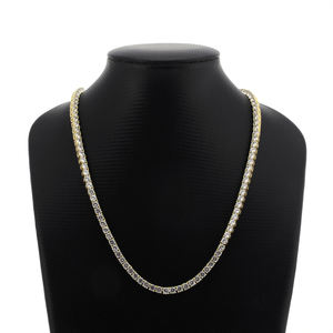 ROUND CUT NATURAL DIAMOND TENNIS NECKLACE LUXURY ICED OUT <b>GOLD</b> PRONG SET <b>CHAIN</b> FINE JEWELRY FOR <b>MEN</b> AND WOMEN WHOLESALEROUND CUT - Product Image 5