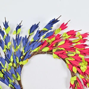 Vibrant Patriotic Floral Wreath Colorful Blue Pink White Blossoms Summer Spring <b>Front</b> <b>Door</b> Home Accent Festive Wall <b>Decoration</b> - Product Image 5