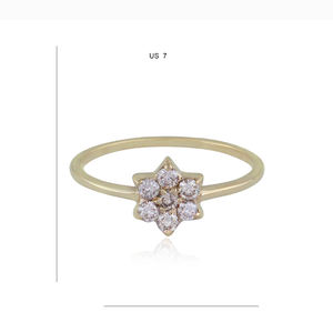 Anillo de banda hecho a mano en oro amarillo de 14k con forma floral de diamante natural, joyería fina al por mayor, anillo de regalo de aniversario para ella. - Product Image 1