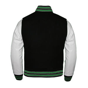OEM High Quality Cow Leather Varsity Jacket Custom Design <b>Wool</b> Body with Embroidery for Winter Lettermen Baseball Players - Product Image 2