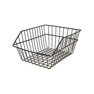 Factory Direct Stackable Black Metal <b>Wire</b> <b>Storage</b> <b>Basket</b> With Handles Iron Rectangular Household Organizer Bin Affordable Price - Product Image 3