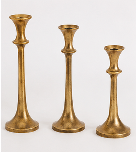 Handmade Antique <b>Brass</b> Candle Holder Set Vintage Taper <b>Candlestick</b> Stand Wedding Table Centerpiece Home Decor - Product Image 2
