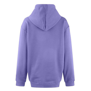 Sudadera con Capucha Extra Grande Unisex, Color Sólido, Felpa, Informal, Morada, para Otoño - Product Image 2