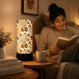 Elephant Floral Print LED Table Lamp Decorative Bedside <b>Night</b> <b>Light</b> Modern Desk Lamp Bedroom Living Room Study Home Decor Energy - Product Image 2