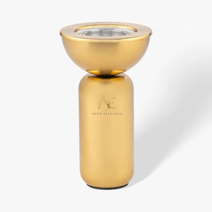 Sofisticado Quemador de Incienso de Metal con Acabado Dorado Cepillado, Diseño Minimalista de Pilar para Fragancia de Lujo en el Hogar y Decoración de Mesa - Product Image 1