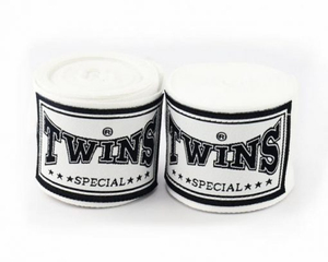 Twin <b>White</b> Boxing Hand <b>Wraps</b> Cotton <b>White</b> 500cm Length Comfortable Training Gear Premium Quality Boxing Bandage Muay Thai - Product Image 1
