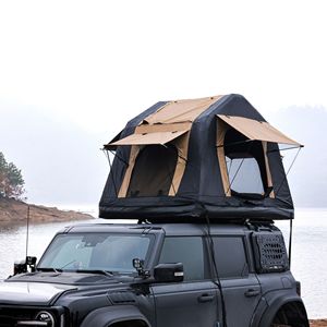 Tente de toit de voiture gonflable amphibie pliable pour 2-3 personnes, pour SUV/camion, camping en plein air, tente de glamping avec design bicolore en S - Product Image 3