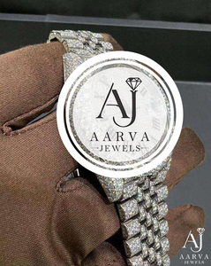 Montre mécanique en acier inoxydable avec incrustation de diamants, cadran de luxe à chiffres romains de 28 mm, bracelet argenté, maillons carrés de 20 mm, lumineux - Product Image 1
