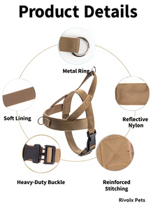 Arnés Táctico para Perros, Reflectante, Ajustable, Resistente, con Asa, para Perros Medianos y Grandes, para Pasear y Entrenar - Product Image 6