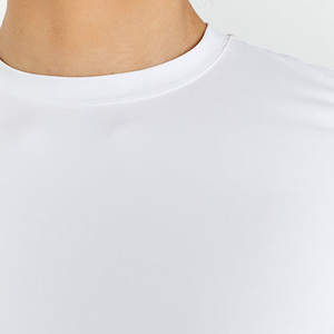 Top Corto de Manga Corta con Cuello Redondo Blanco para Mujer, Corte Regular, Deportivo, Ecológico, 100% Algodón, Transpirable, de Secado Rápido, con Cierre y Bordado - Product Image 3